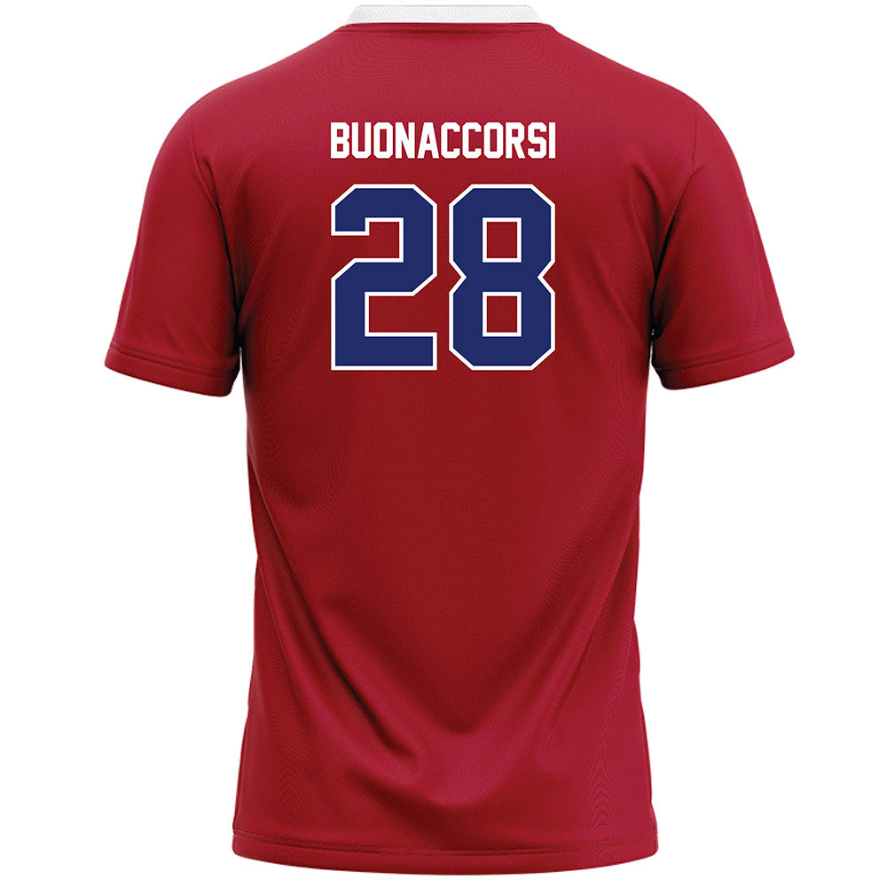 American - NCAA Women's Lacrosse : Samantha Buonaccorsi - Red Lacrosse Jersey -1