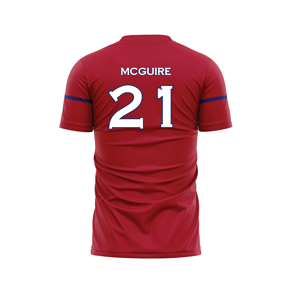 American - NCAA Women's Soccer : Jennifer McGuire - Red Soccer Jersey-1