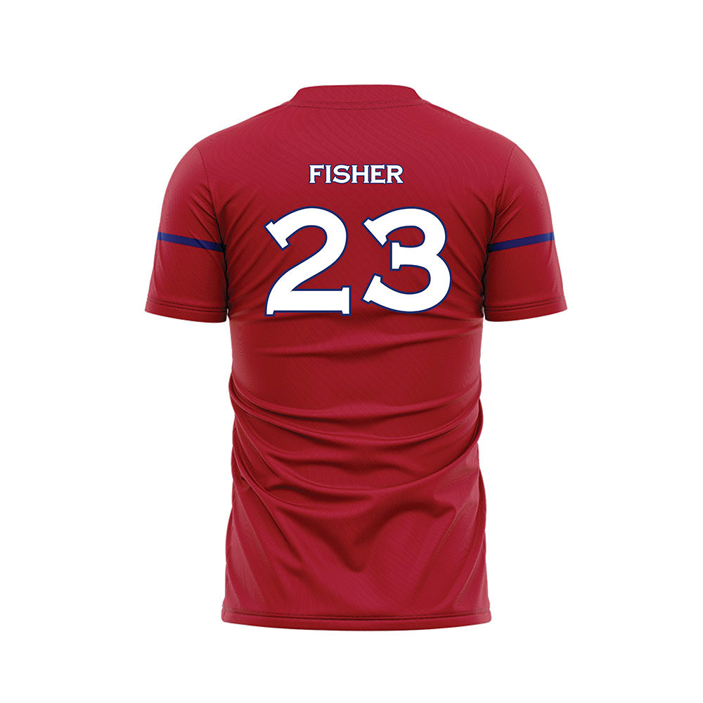 American - NCAA Women's Soccer : Jayden Fisher - Red Soccer Jersey-1