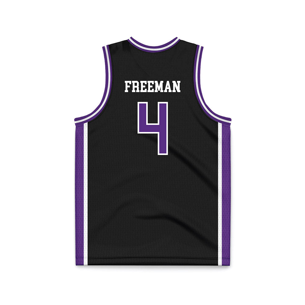 NU - NCAA Women's Basketball : Tyasia Freeman - Black Basketball Jersey-1
