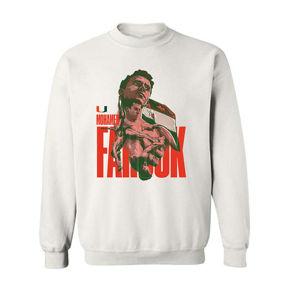 Miami - NCAA Men's Swimming & Diving : Mohamed Farouk - Player Collage Crewneck Sweatshirt-0