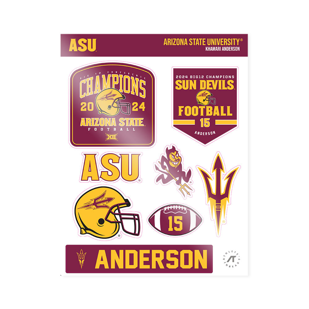 Arizona State - NCAA Football : Khamari Anderson - Big12 Sticker Sheet-0