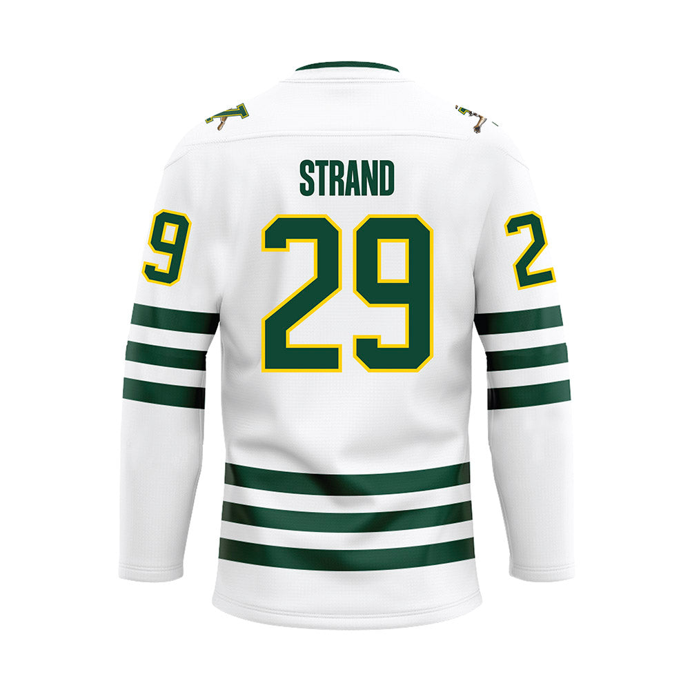 UVM - NCAA Men's Ice Hockey : Max Strand - White Hockey Jersey-1