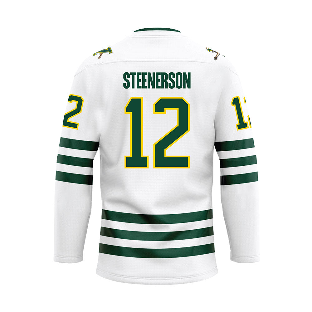 UVM - NCAA Men's Ice Hockey : Blake Steenerson - White Hockey Jersey-1