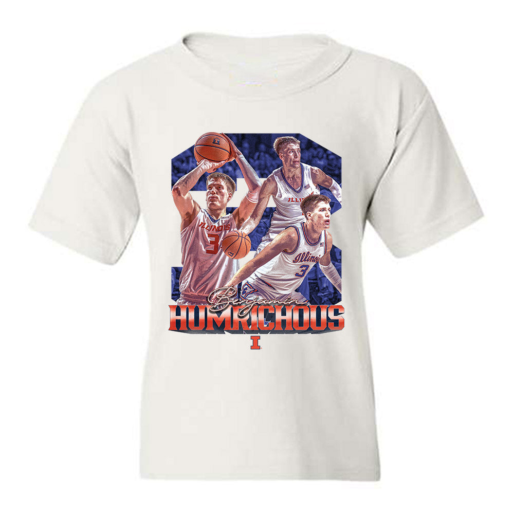 Illinois - NCAA Men's Basketball : Benjamin Humrichous - Collage Youth T-Shirt-0