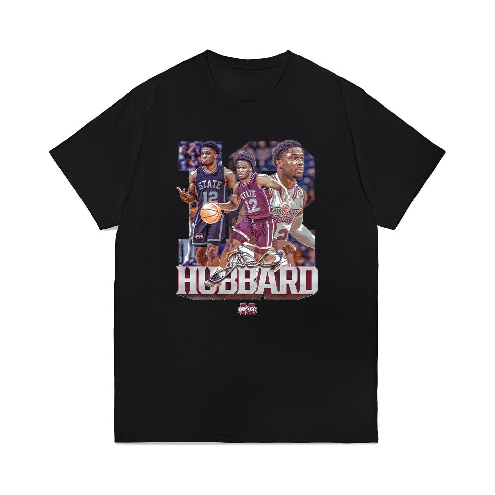 Mississippi State - NCAA Men's Basketball : Josh Hubbard - Player Collage Premium T-Shirt-0