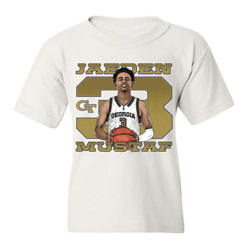 Georgia Tech - NCAA Men's Basketball : Jaeden Mustaf - Youth T-Shirt-0
