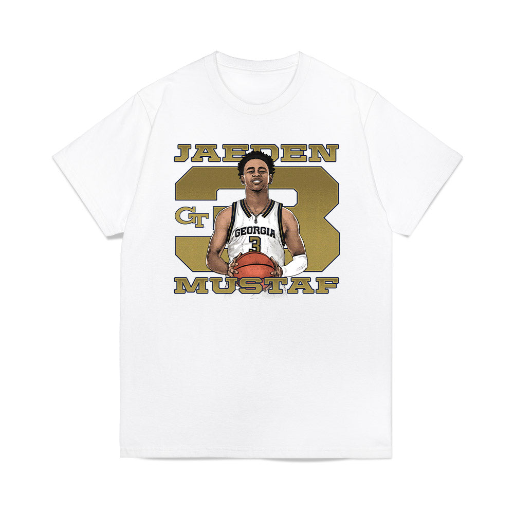 Georgia Tech - NCAA Men's Basketball : Jaeden Mustaf - Premium T-Shirt-0