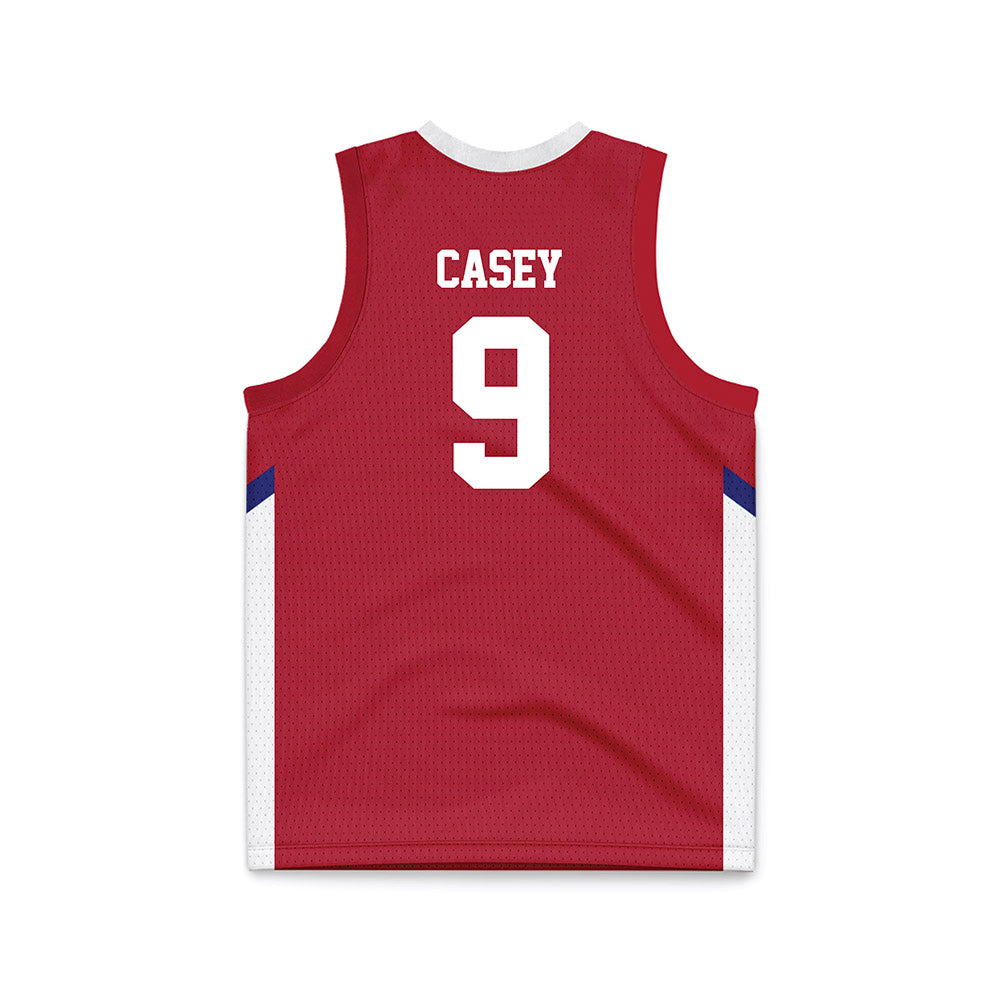 American - NCAA Men's Basketball : Matthew Casey - Red Basketball Jersey-1