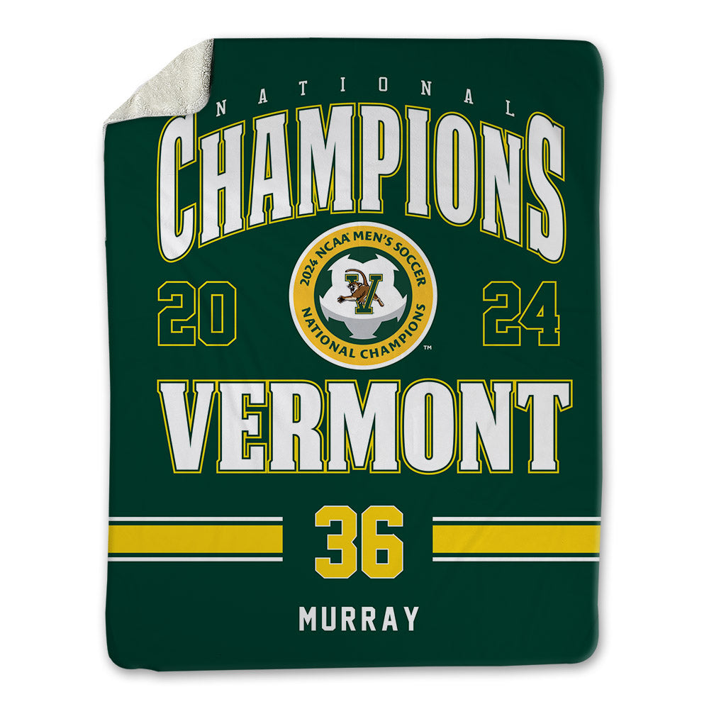 UVM - NCAA Men's Soccer : Maxwell Murray - National Champs Blanket-0
