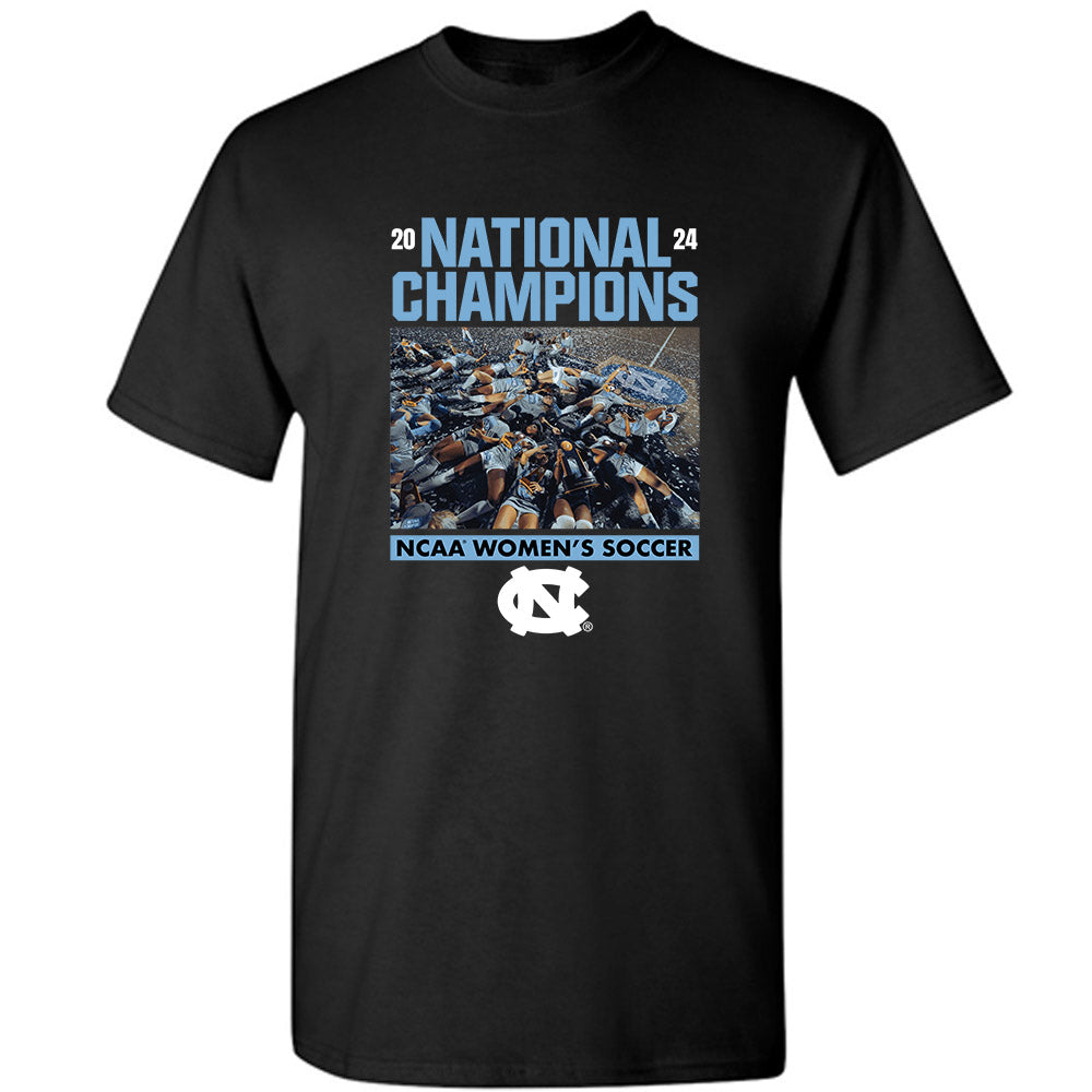 UNC - NCAA Women's Soccer : Logan Tongberg - Confetti Championship T-Shirt-0
