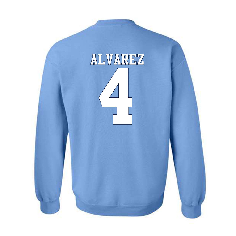 UNC - NCAA Women's Soccer : Aven Alvarez - Vintage Carolina Blue Championship Crewneck Sweatshirt-1