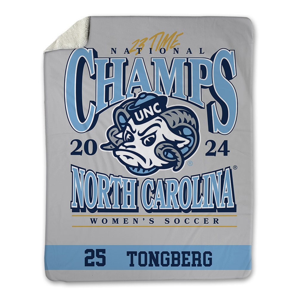 UNC - NCAA Women's Soccer : Logan Tongberg - National Champs v8 Blanket-0