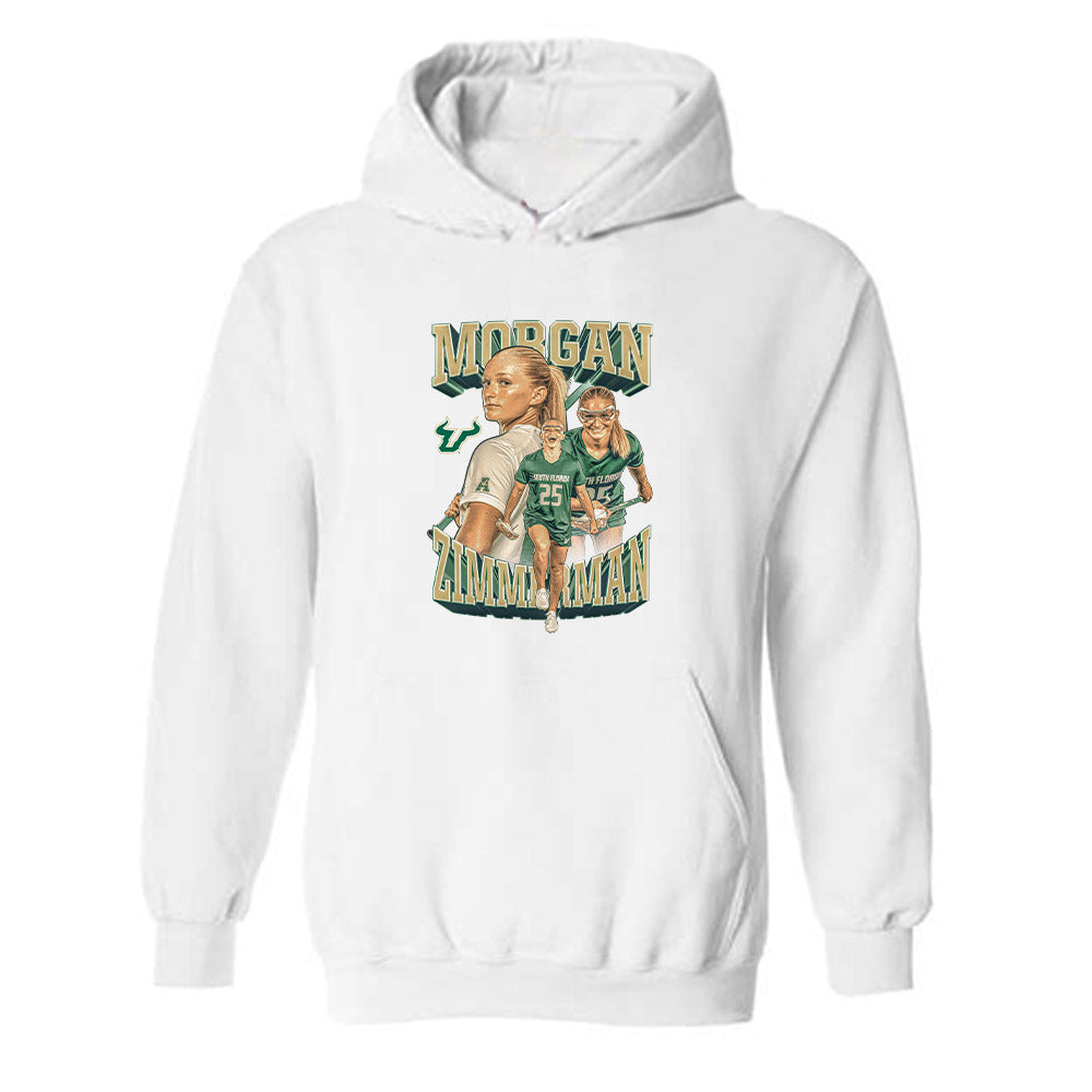 USF - NCAA Women's Lacrosse : Morgan Zimmerman - Player Collage Hooded Sweatshirt-0