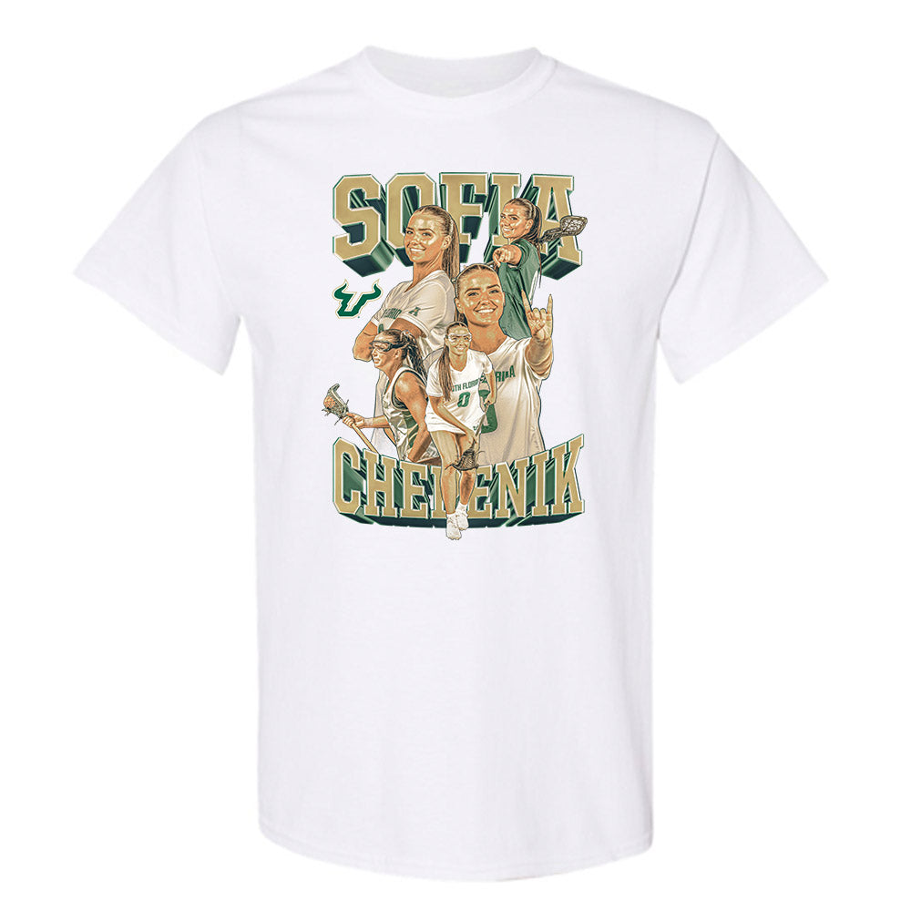 USF - NCAA Women's Lacrosse : Sofia Chepenik - Player Collage T-Shirt-0