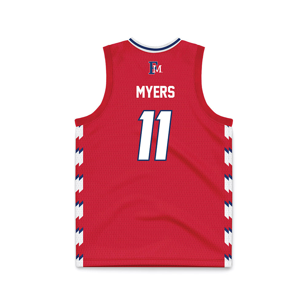 Francis Marion - NCAA Women's Basketball : Tyra Myers - Red Basketball Jersey-1