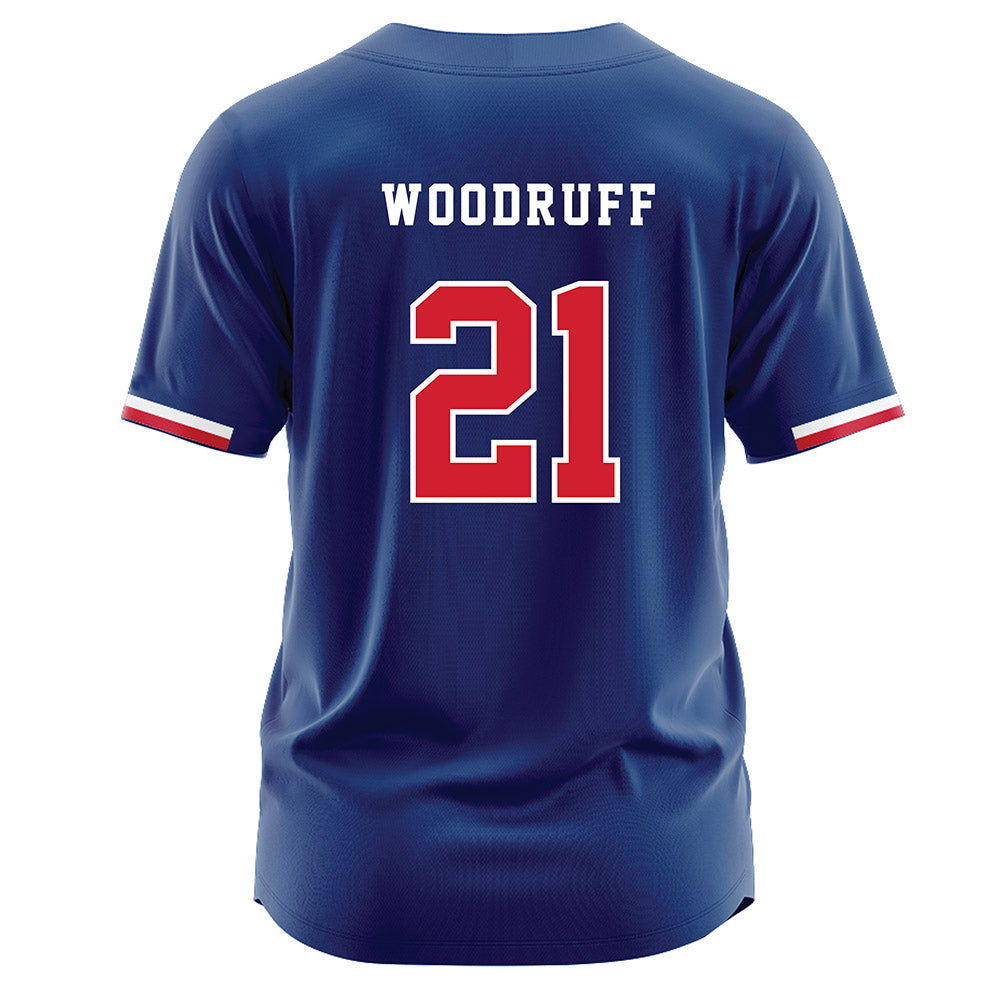 Francis Marion - NCAA Baseball : Daemon Woodruff - Blue Jersey-1