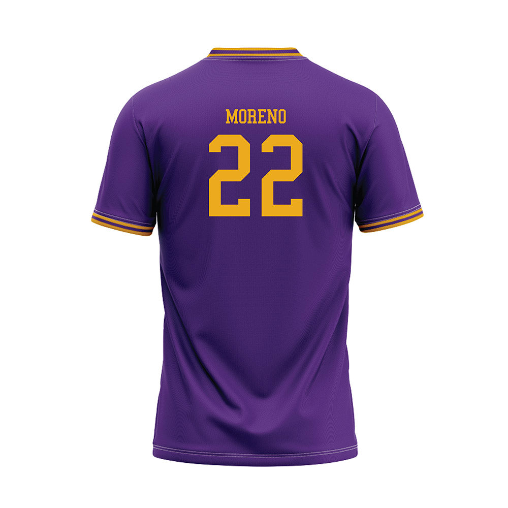 PVAMU - NCAA Baseball : Jadin Moreno - Purple Baseball Jersey-1