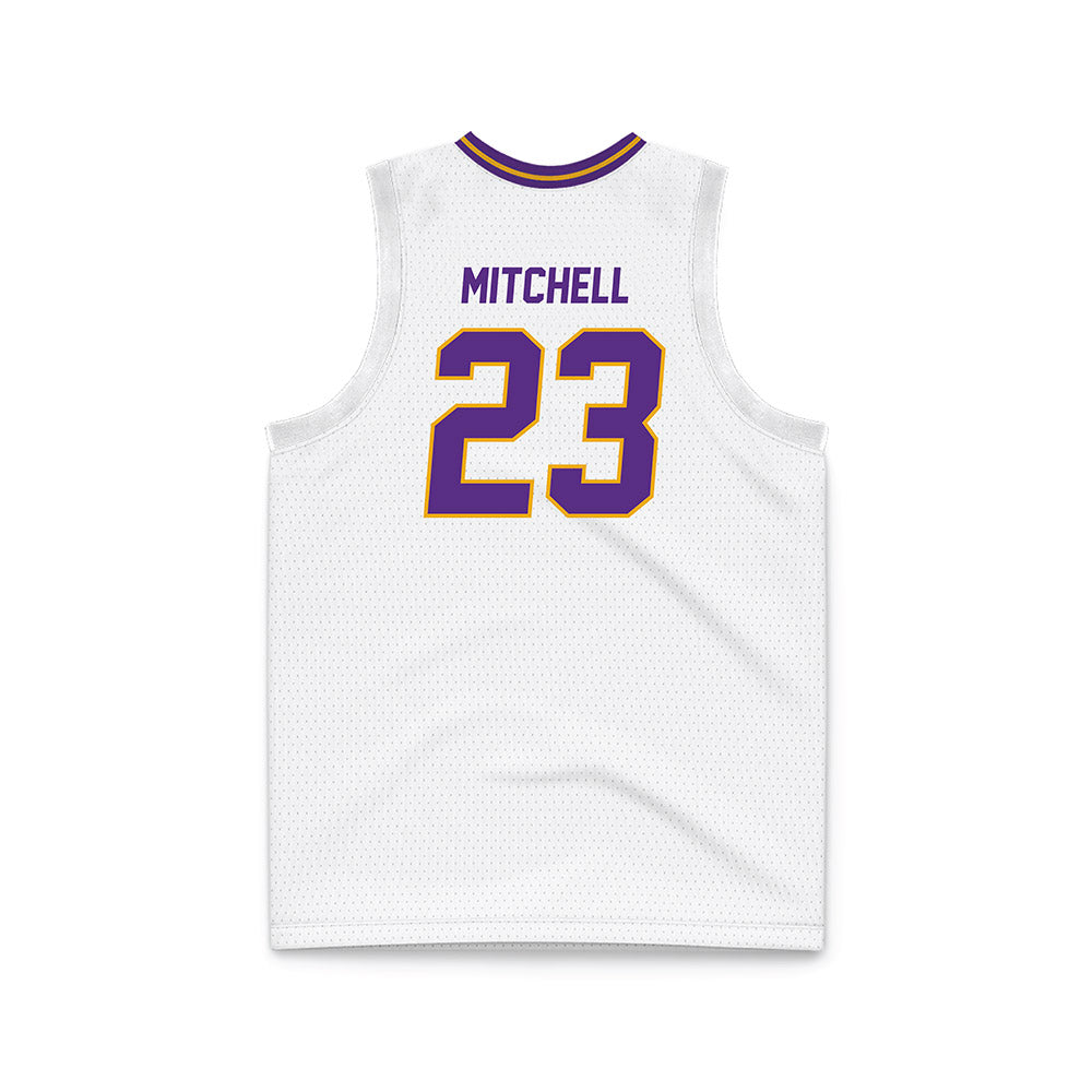 PVAMU - NCAA Men's Basketball : Elijah Mitchell - White Basketball Jersey-1