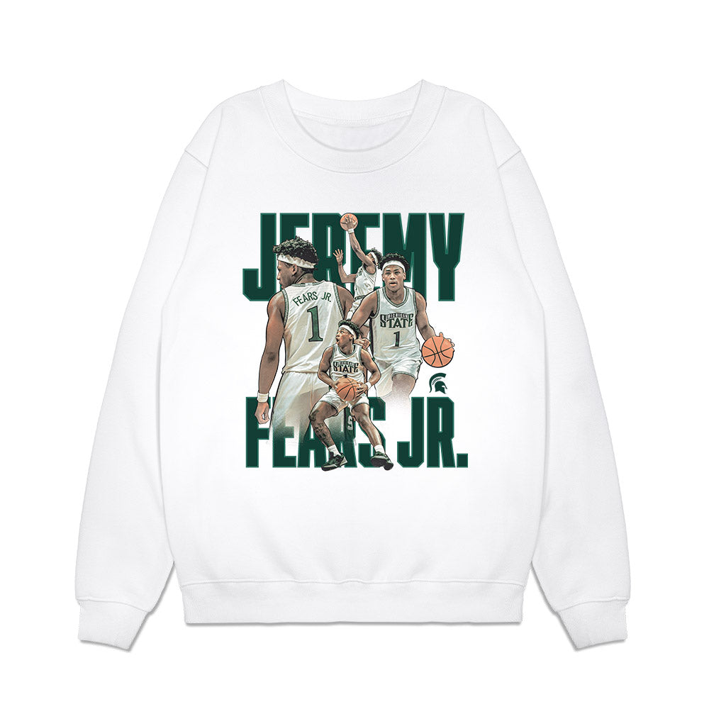 Michigan State - NCAA Men's Basketball : Jeremy Fears - Premium Crewneck Sweatshirt-0