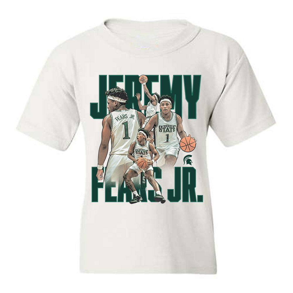 Michigan State - NCAA Men's Basketball : Jeremy Fears - Youth T-Shirt-0