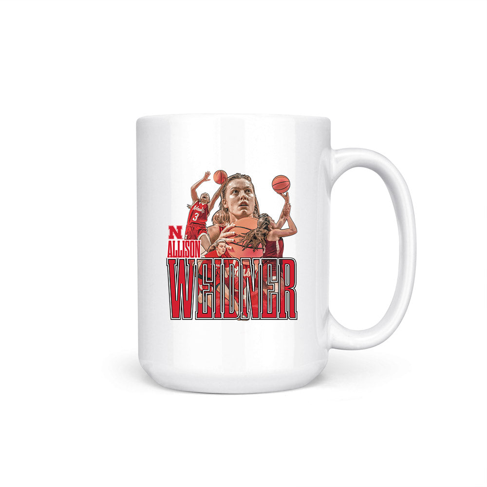 Nebraska - NCAA Women's Basketball : Allison Weidner - Player Collage Coffee Mug-0
