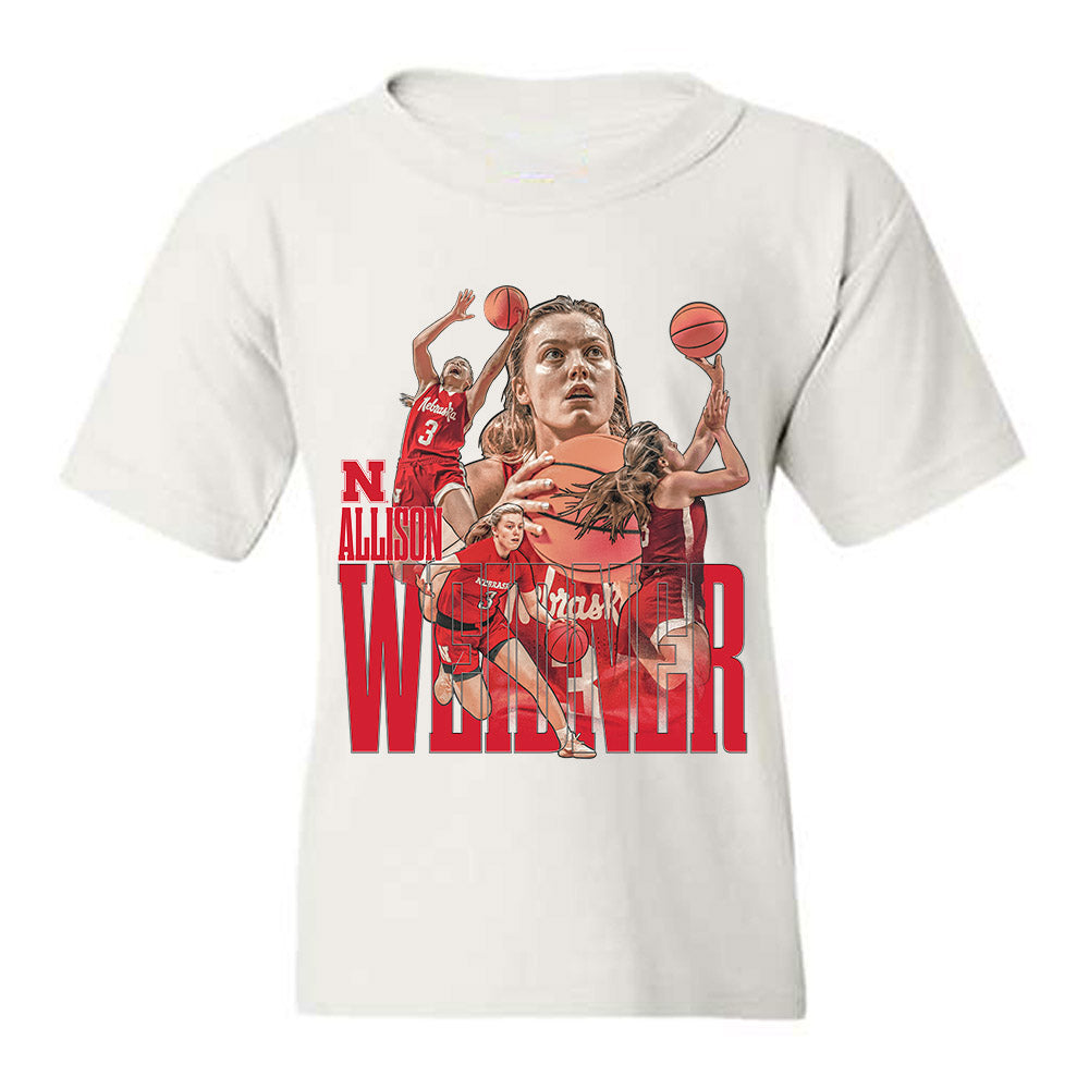 Nebraska - NCAA Women's Basketball : Allison Weidner - Player Collage Youth T-Shirt-0