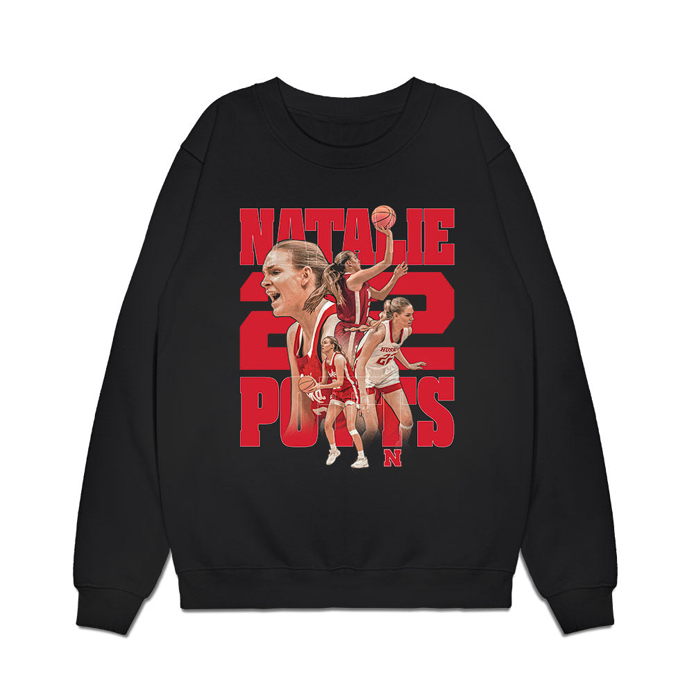 Nebraska - NCAA Women's Basketball : Natalie Potts - Player Collage Premium Crewneck Sweatshirt-0