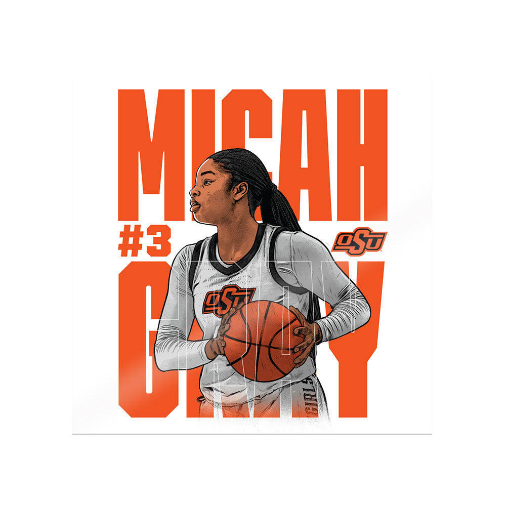 Oklahoma State - NCAA Women's Basketball : Micah Gray - Player Collage Sticker-0