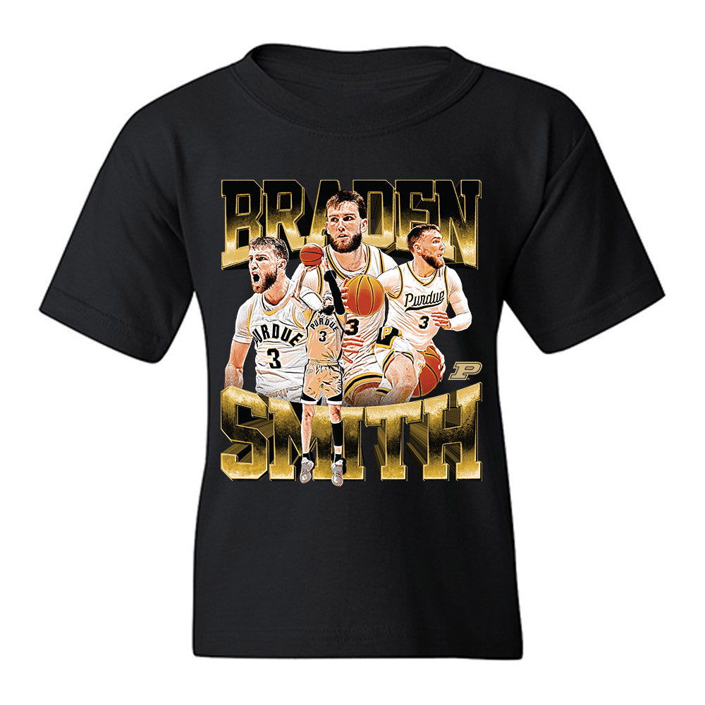Purdue - NCAA Men's Basketball : Braden Smith - Player Collage Youth T-Shirt-0