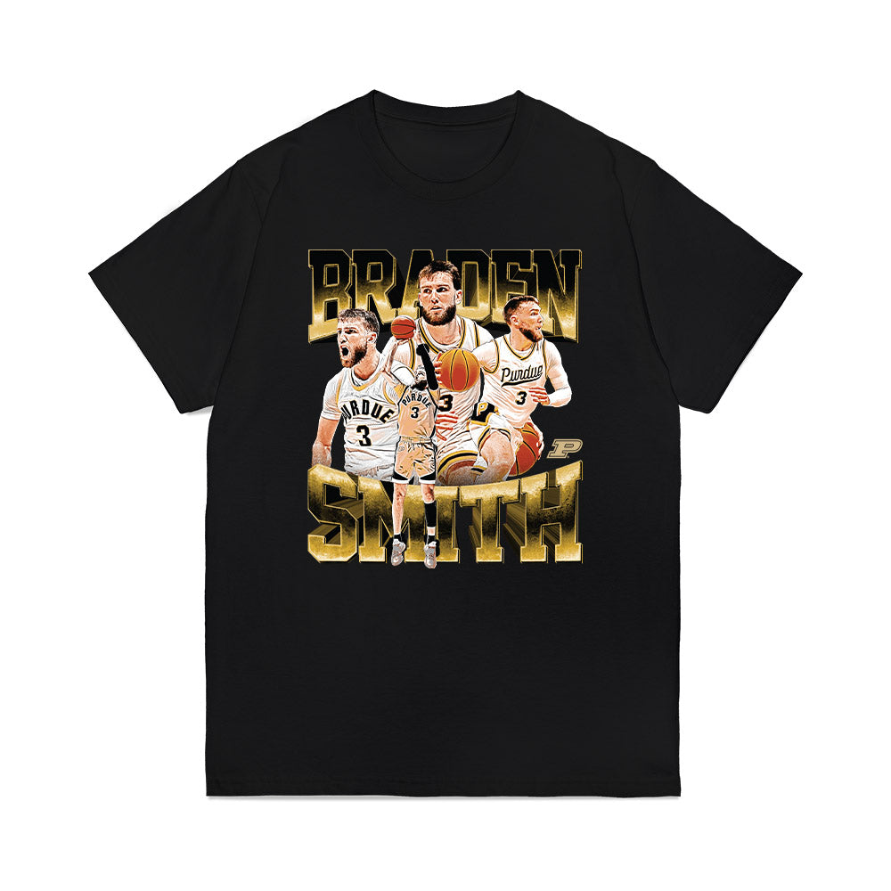 Purdue - NCAA Men's Basketball : Braden Smith - Player Collage Premium T-Shirt-0