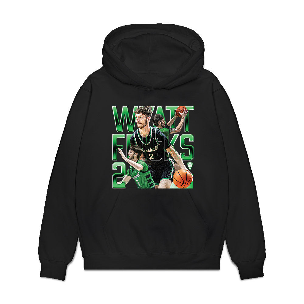 Marshall - NCAA Men's Basketball : Wyatt Fricks - Collage Premium Hooded Sweatshirt-0
