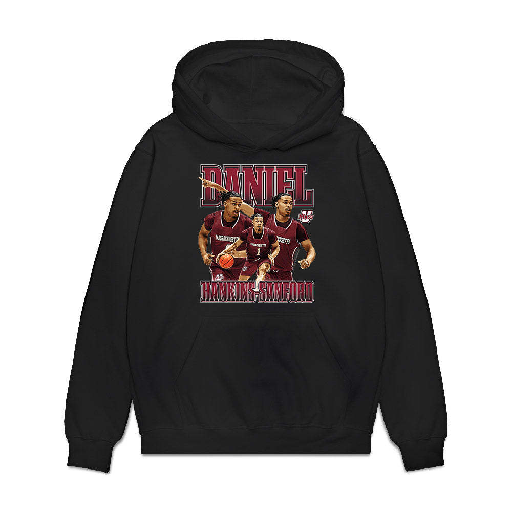 UMass - NCAA Men's Basketball : Daniel Hankins-Sanford - Collage Premium Hooded Sweatshirt-0