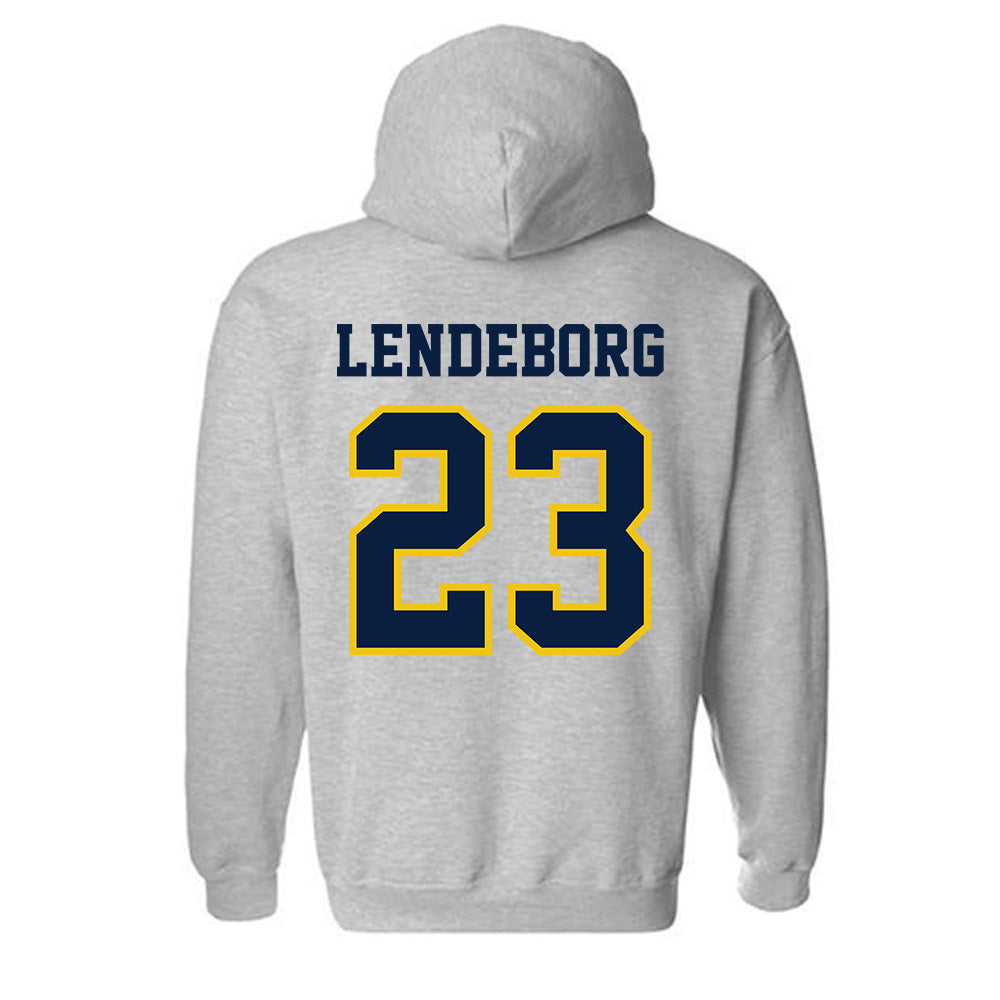 Michigan - NCAA Men's Basketball : Yaxel Lendeborg - Classic Shersey Hooded Sweatshirt-1
