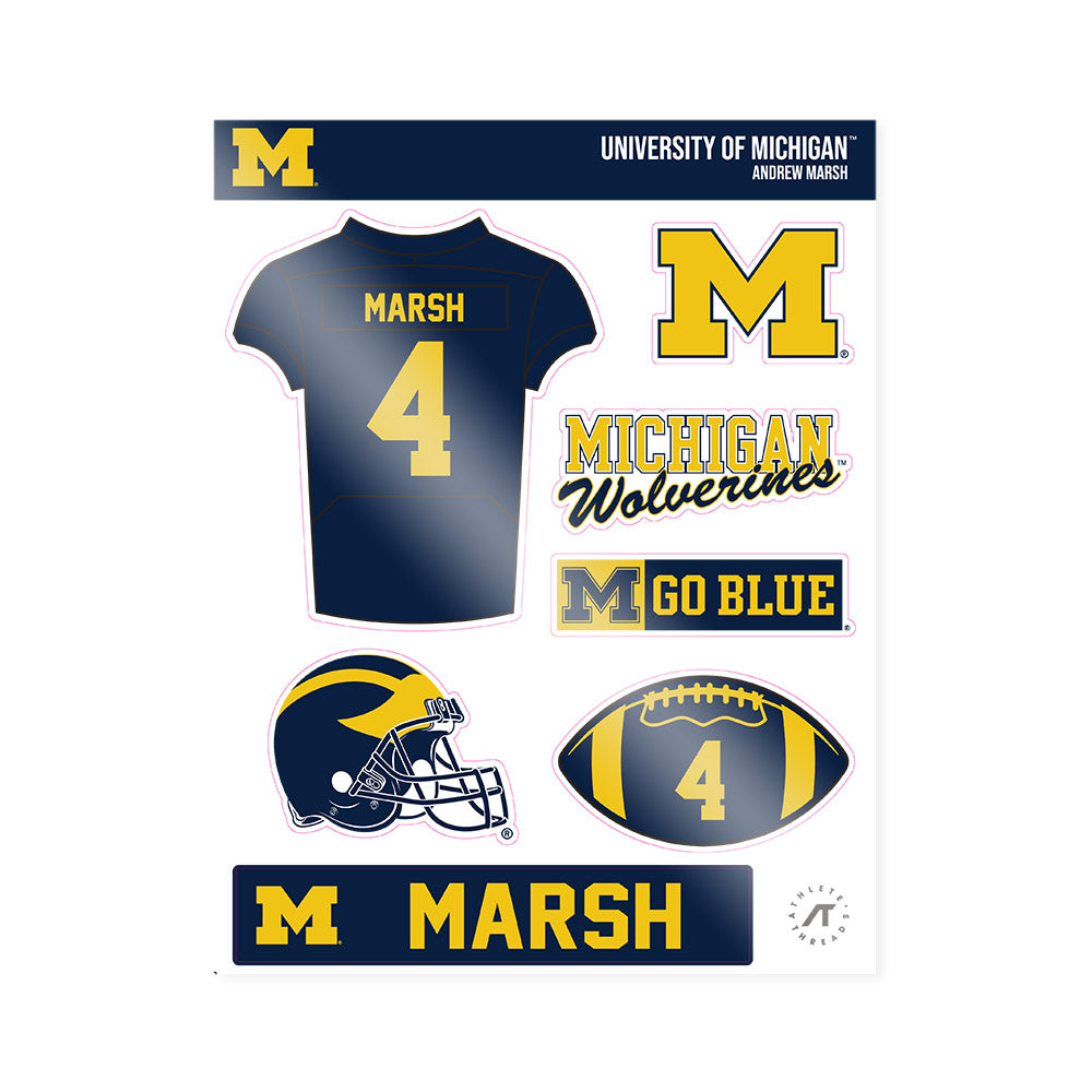 Michigan - NCAA Football : Andrew Marsh - Sticker Sheet-0