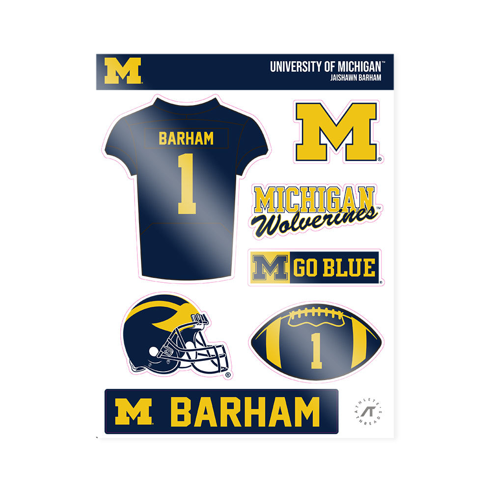 Michigan - NCAA Football : Jaishawn Barham - Sticker Sheet-0