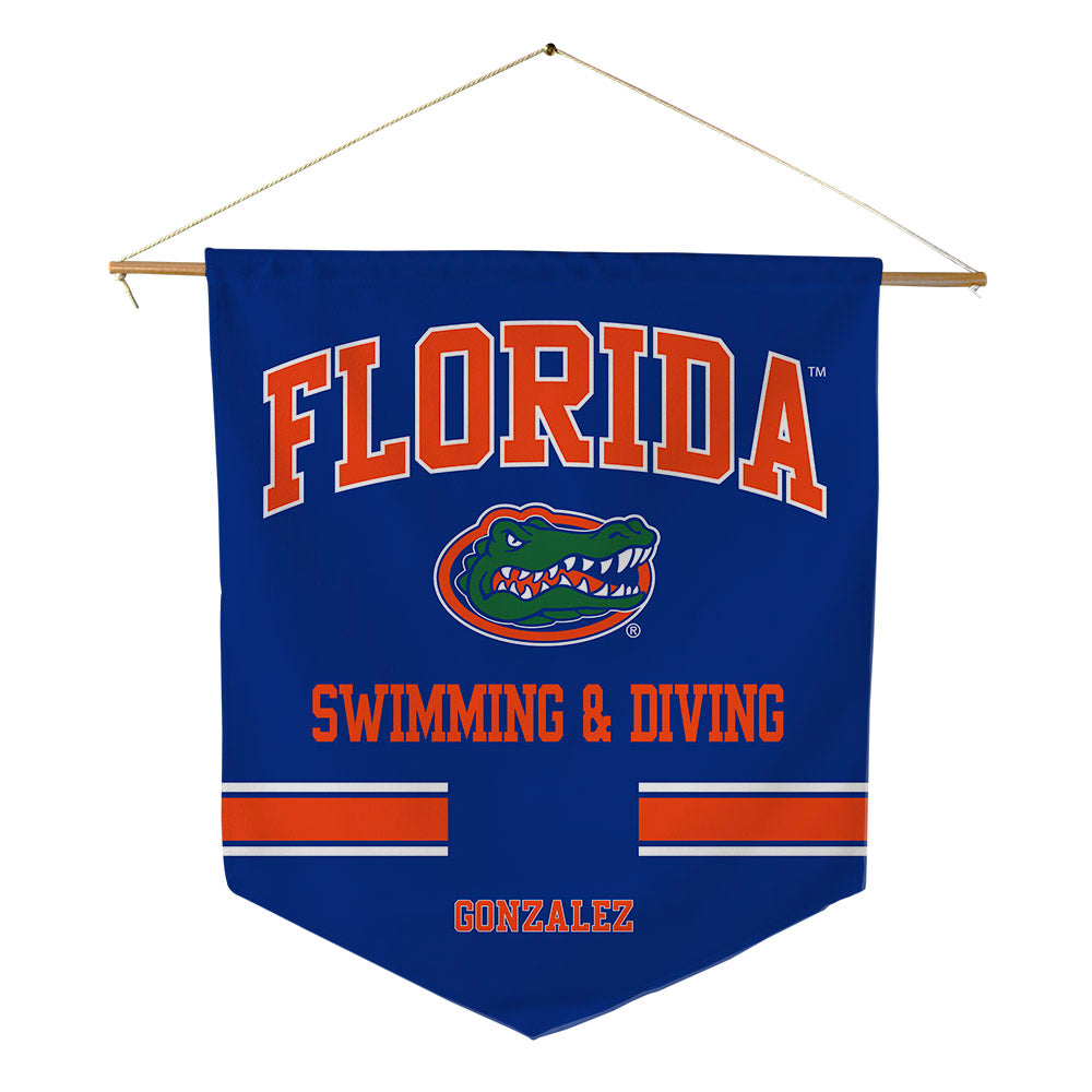 Florida - NCAA Men's Swimming & Diving : Jesus Gonzalez - Pennant - 18" x 21"-0