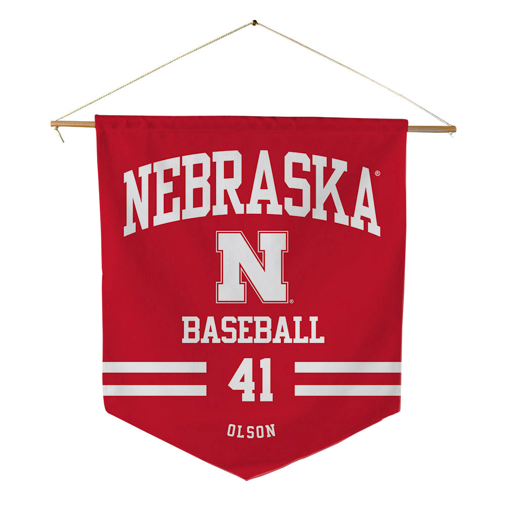 Nebraska - NCAA Baseball : Chase Olson - Pennant - 18" x 21"-0