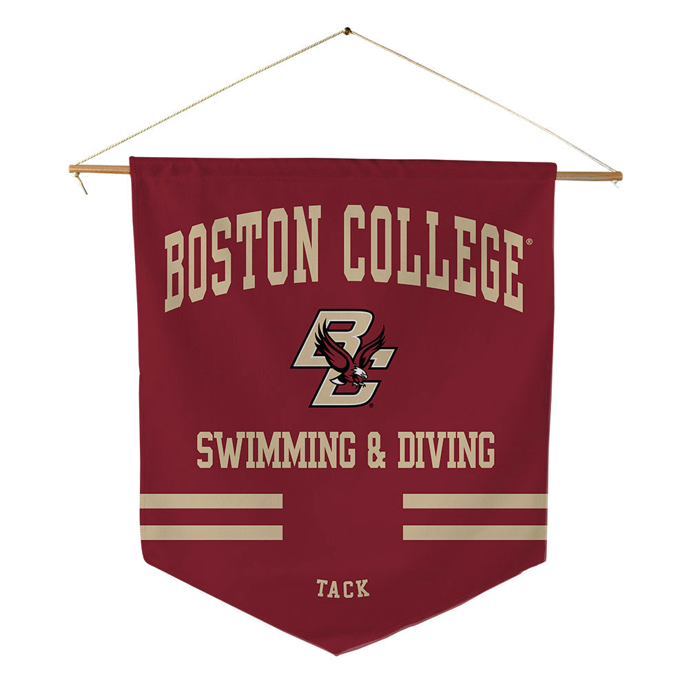 Boston College - NCAA Men's Swimming & Diving : Evan Tack - Pennant - 18" x 21"-0