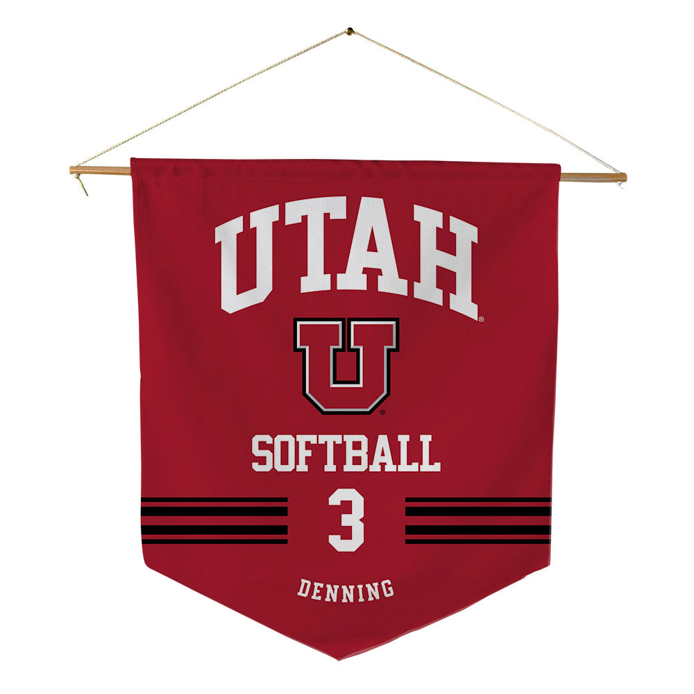 Utah - NCAA Softball : Haley Denning - Pennant - 18" x 21"-0