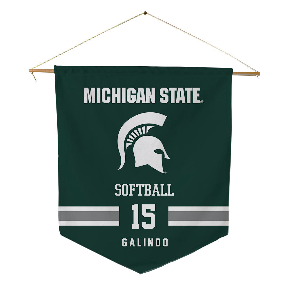 Michigan State - NCAA Softball : Alyssa Galindo - Pennant - 18" x 21"-0