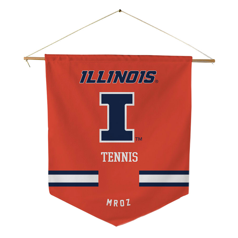 Illinois - NCAA Men's Tennis : William Mroz - Pennant - 18" x 21"-0