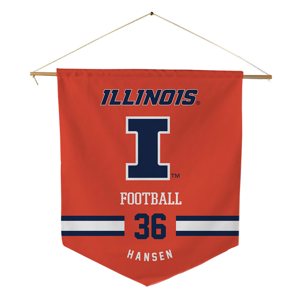 Illinois - NCAA Football : Lane Hansen - Pennant - 18" x 21"-0
