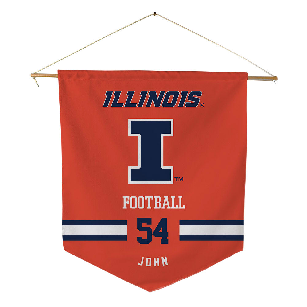 Illinois - NCAA Football : Demetrius John - Pennant - 18" x 21"-0
