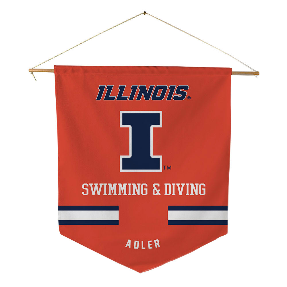 Illinois - NCAA Women's Swimming & Diving : Maggie Adler - Pennant - 18" x 21"-0