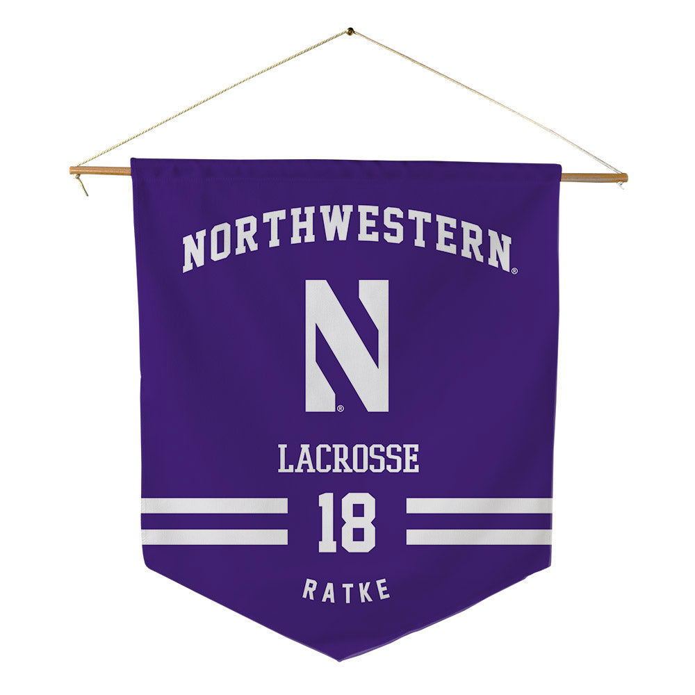 Northwestern - NCAA Women's Lacrosse : Claire Ratke - Pennant - 18" x 21"-0