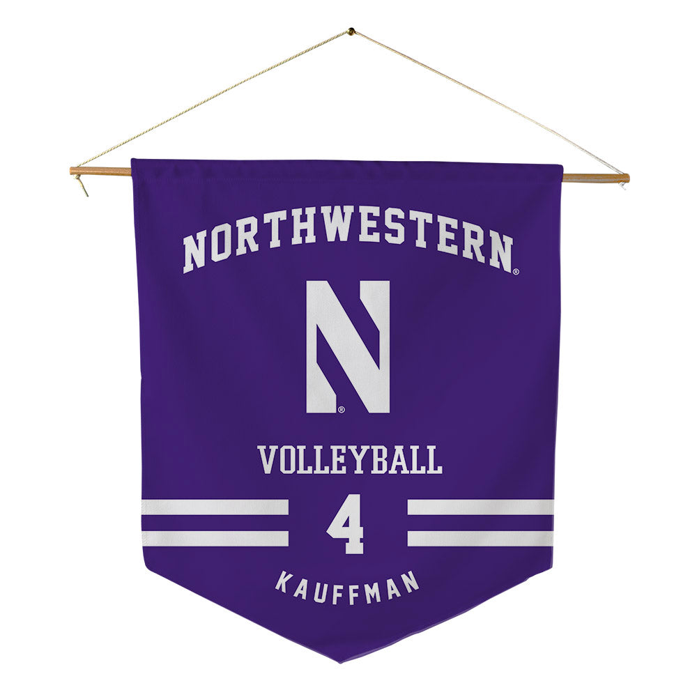 Northwestern - NCAA Women's Volleyball : Kayla Kauffman - Pennant - 18" x 21"-0