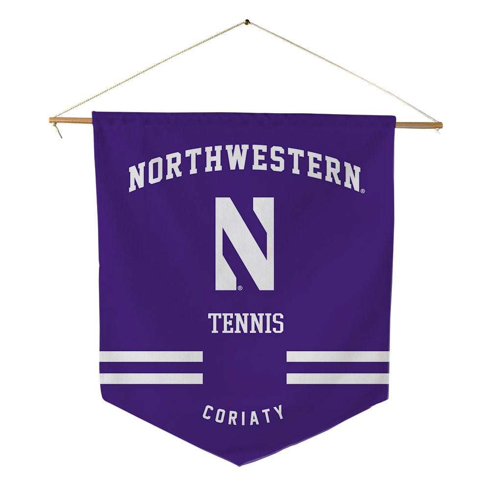 Northwestern - NCAA Men's Tennis : Lucas Coriaty - Pennant - 18" x 21"-0