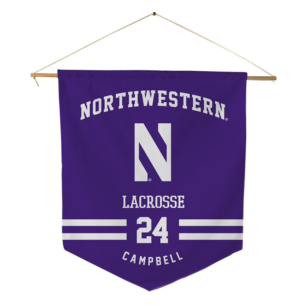 Northwestern - NCAA Women's Lacrosse : Riley Campbell - Pennant - 18" x 21"-0