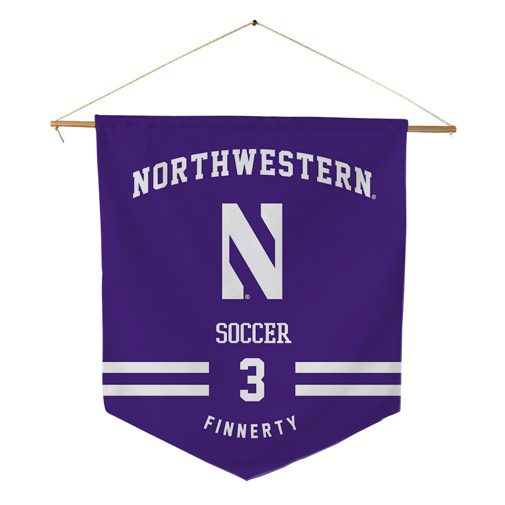Northwestern - NCAA Women's Soccer : Maddie Finnerty - Pennant - 18" x 21"-0